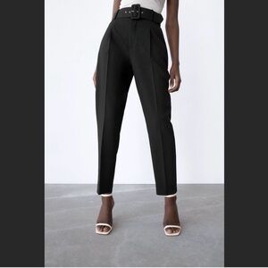 Zara Black Belted Pants